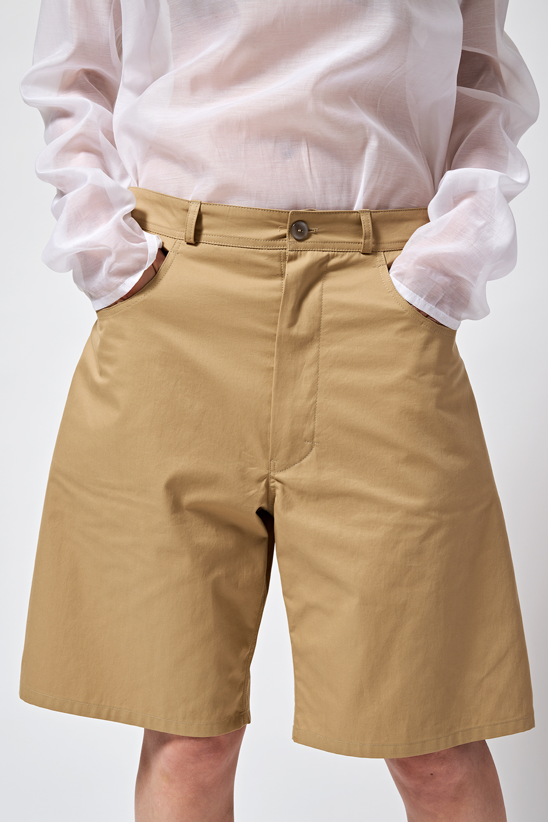 shorts eight short kaki cotton