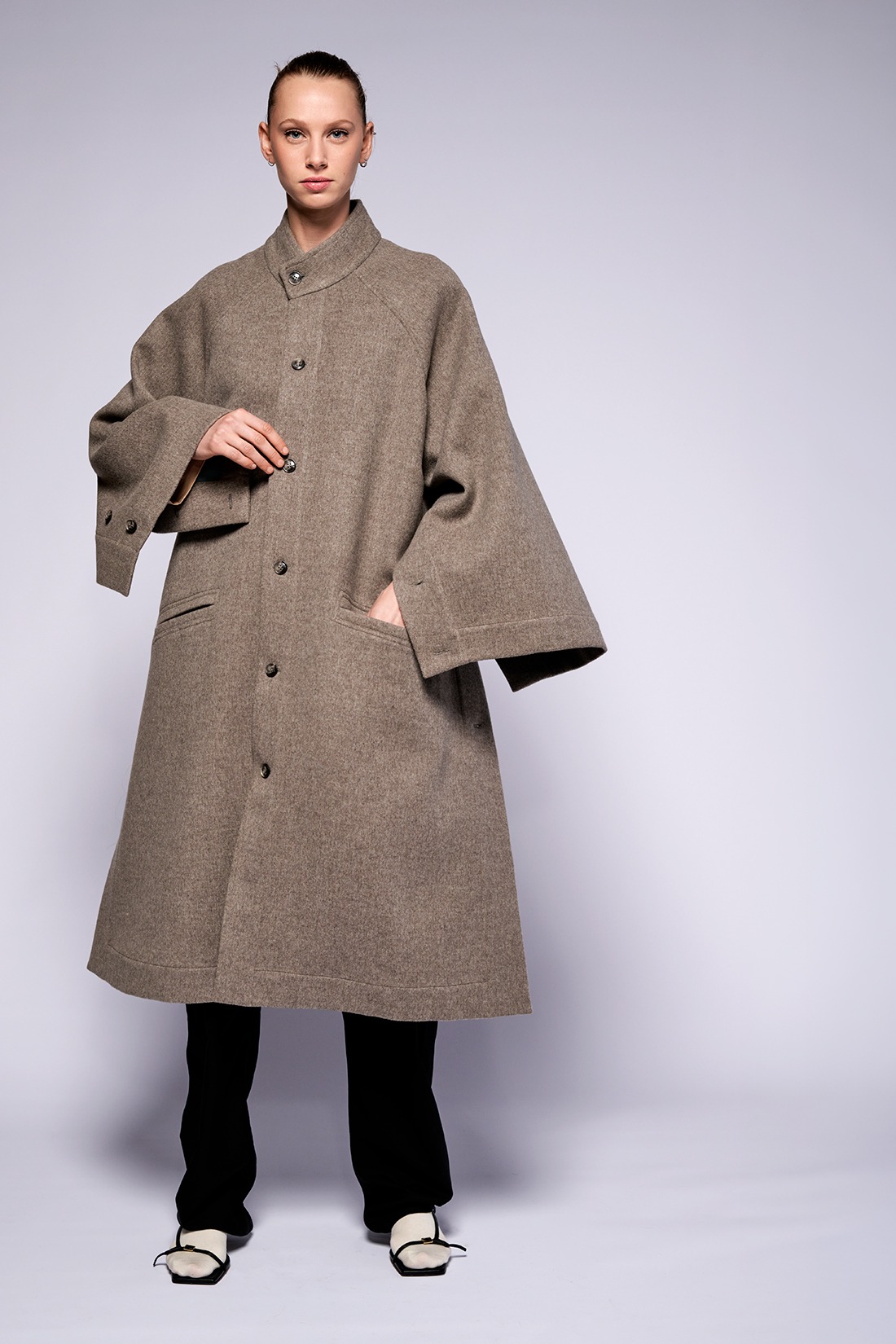 coat c-coat browngrey loden