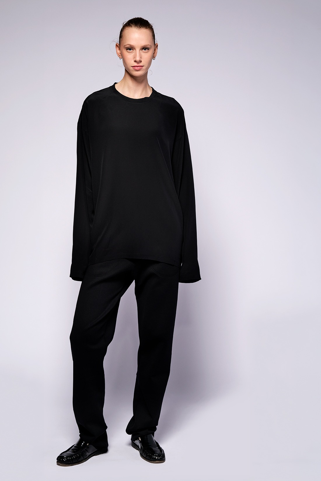 top lol mini longsleeve black silk