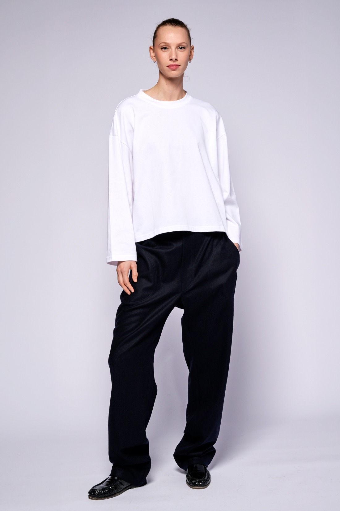 pant x navy wool
