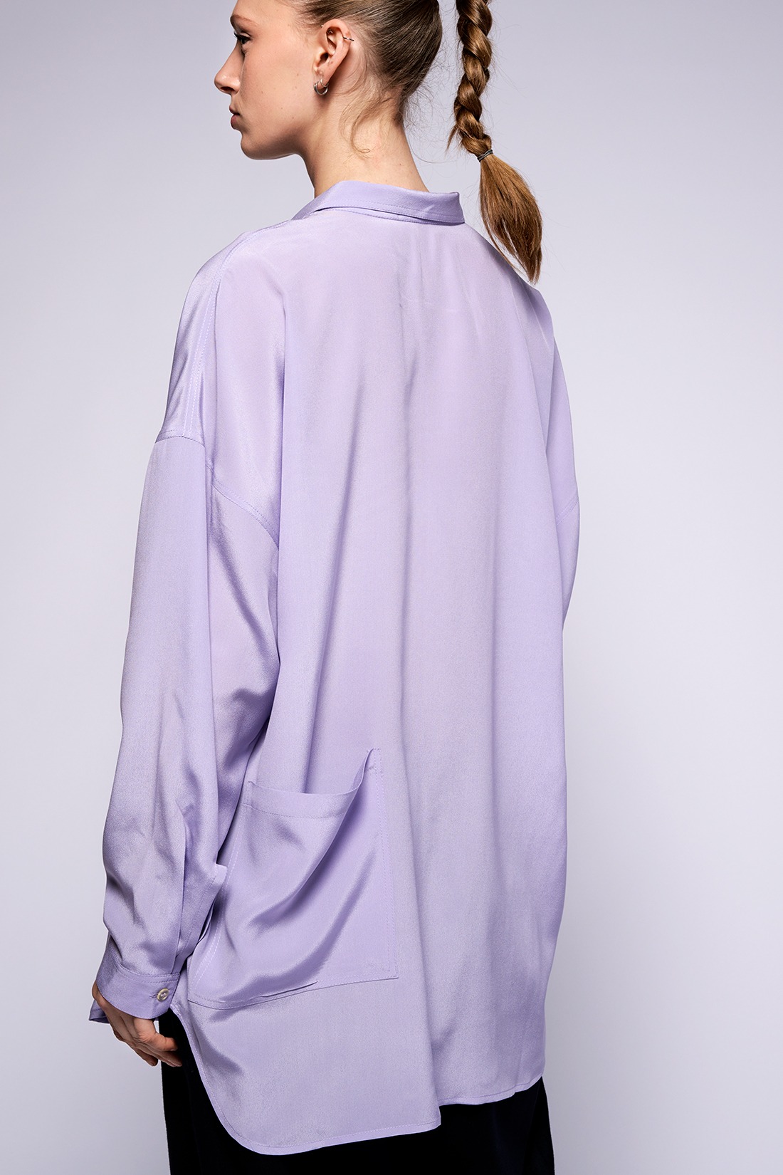 shirt big five lilac silk