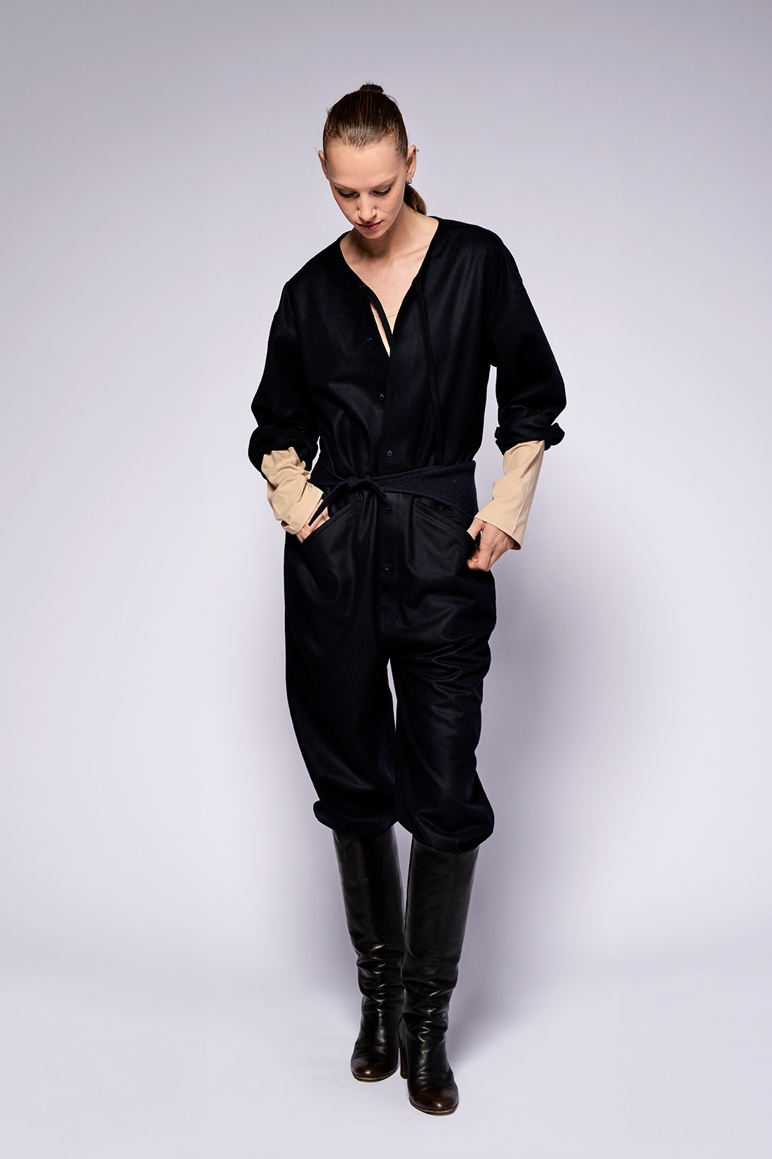 jumpsuit big joga black cool wool